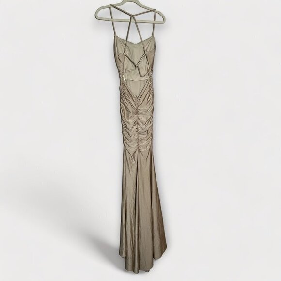 La Femme Shiny Jersey Trumpet Gown Size 4 #6155867 - Picture 8 of 9